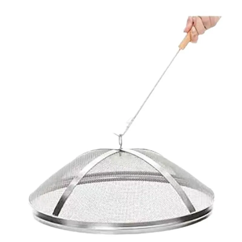 

18 inch stainless steel spark screen outdoor portable stove cover courtyard fire plate folding mesh cover