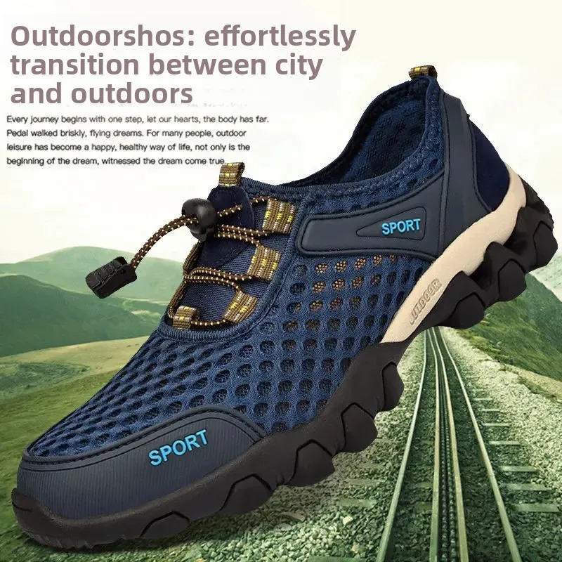 

Men City Daily Relax Slip On Shoes Summer Handmade Stretch Knit Cloth Anti Abrasion Cushion Flat Sole Footwear