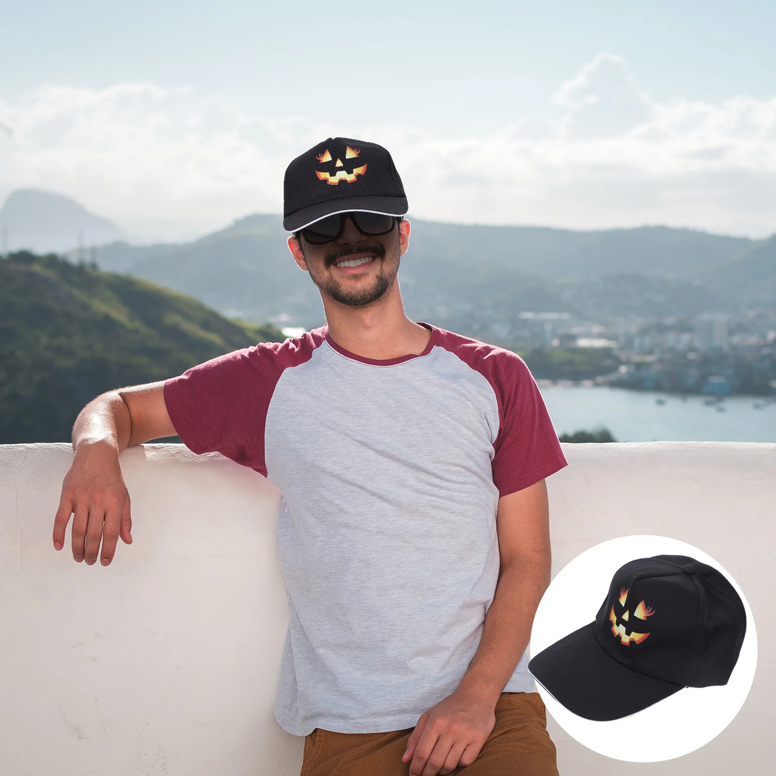 

Baseball Cap Hat Stylish Polyester Wide Brim Outdoor Halloween Festival Cute Adult Costume Ornament Sun Hat Trendy