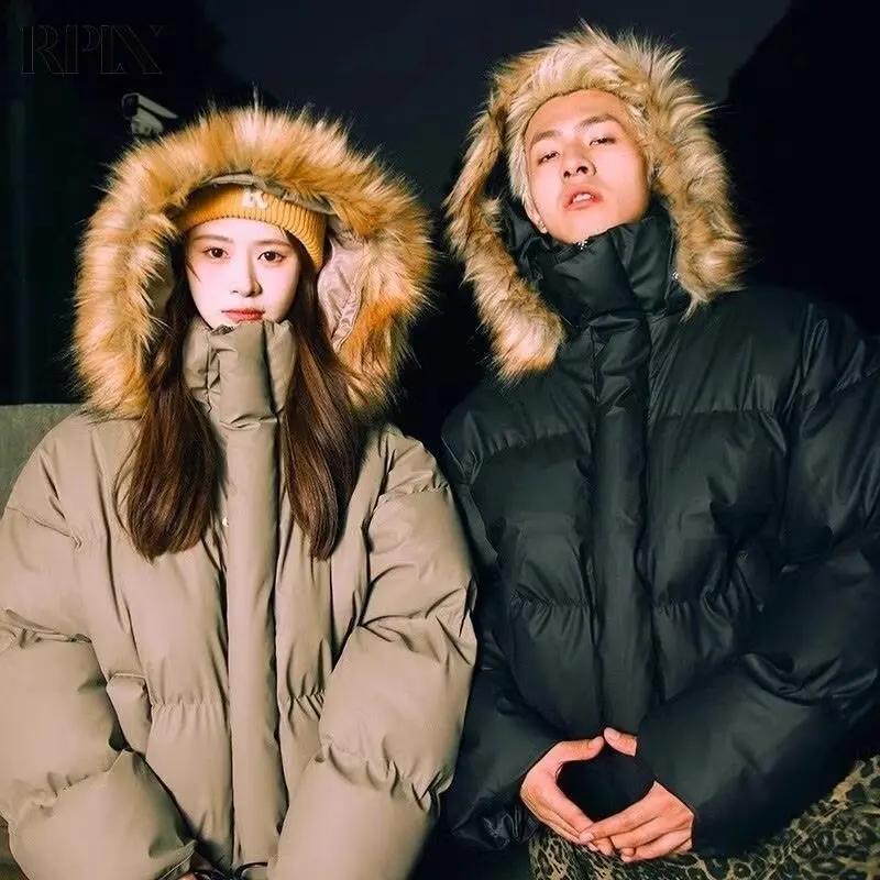 

Высококачественная хлопковая куртка со съемным большим меховым воротником и капюшоном, утолщенное и теплое пальто из искусственной кожи, женская одежда