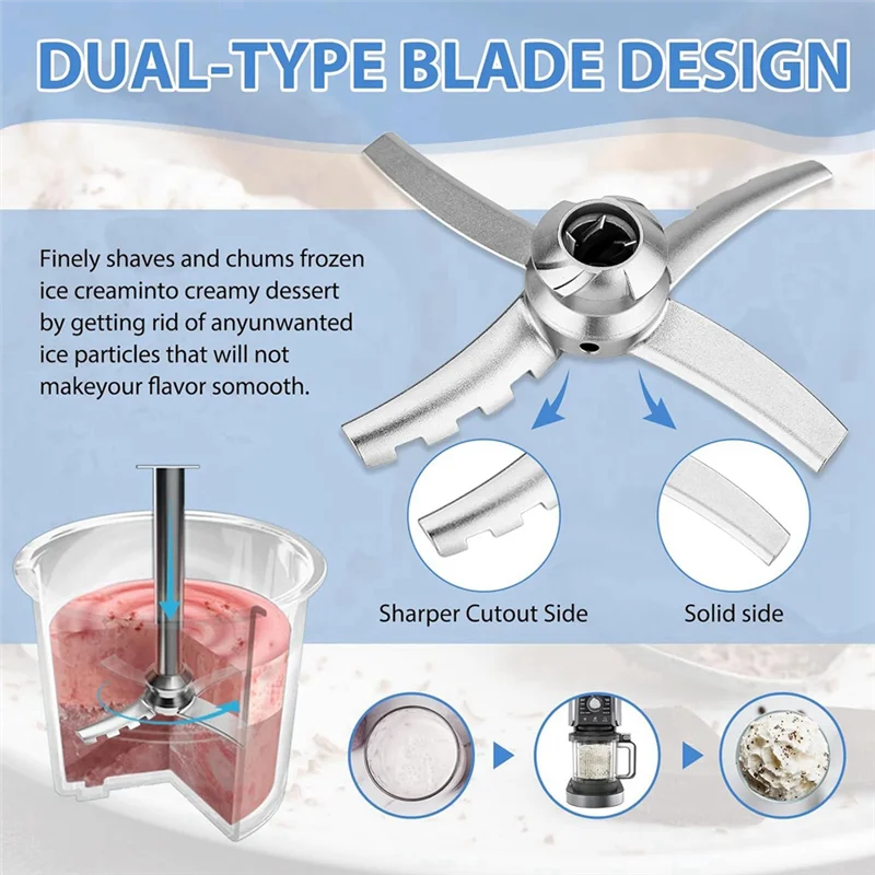SANQ Vervanging Paddle Blade Voor Ninja Creami NC501 CN501CO NC500C NC501C NC501H Ijs Makers Ijs Mixer