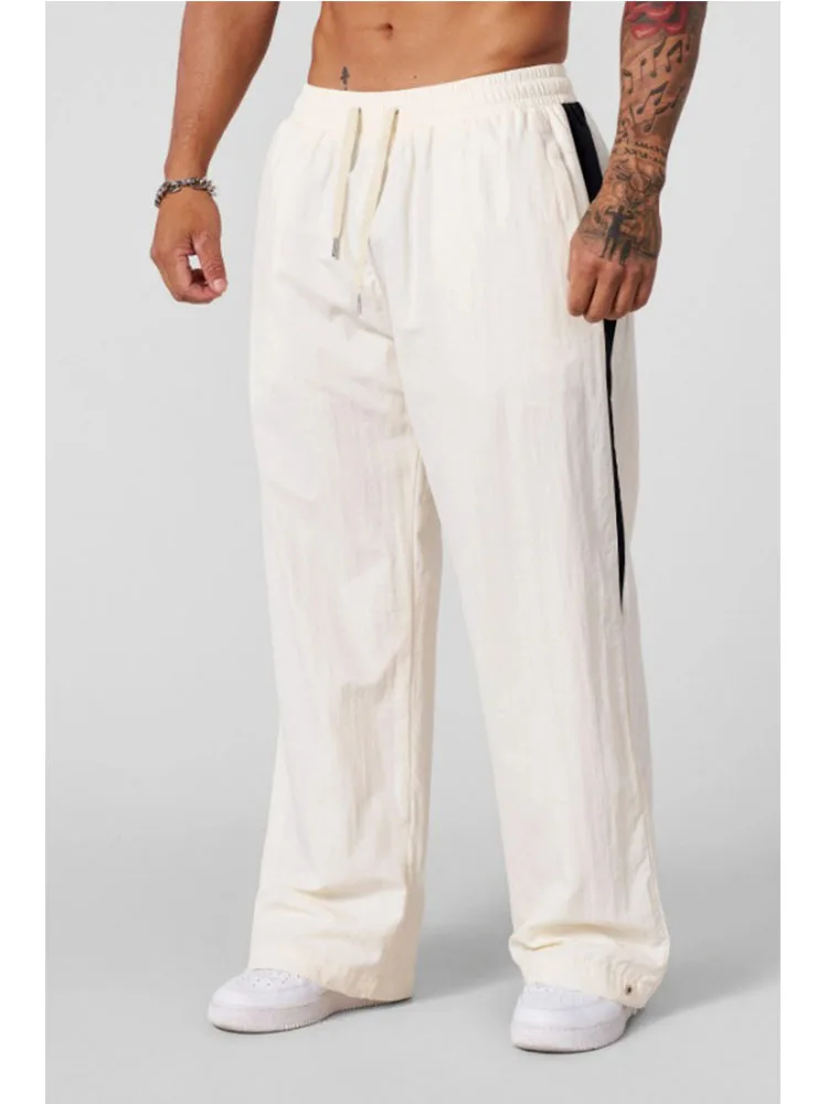 Nouveaux pantalons de sport patchwork à jambes droites pour hommes, pantalons décontractés, pantalons amples à la mode pour hommes en automne et en hiver 2025