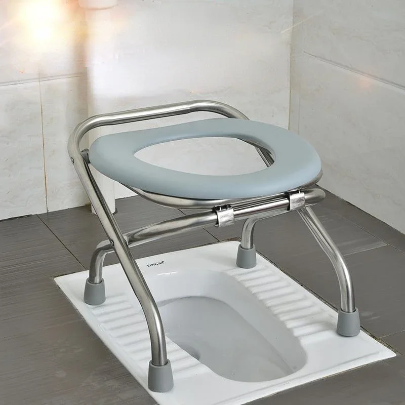 

Steel Toilet Chair – Shower Stool for Pregnant Women, Non-slip Bath Chair for Elderly, Hospital Foot Rest, Portable Shower Bench