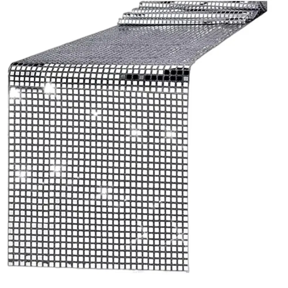 

Party Supplies Glitter Disco Table Runner Mirror Design European Style Tablecloth Sequin Dining Table Decoration Birthday