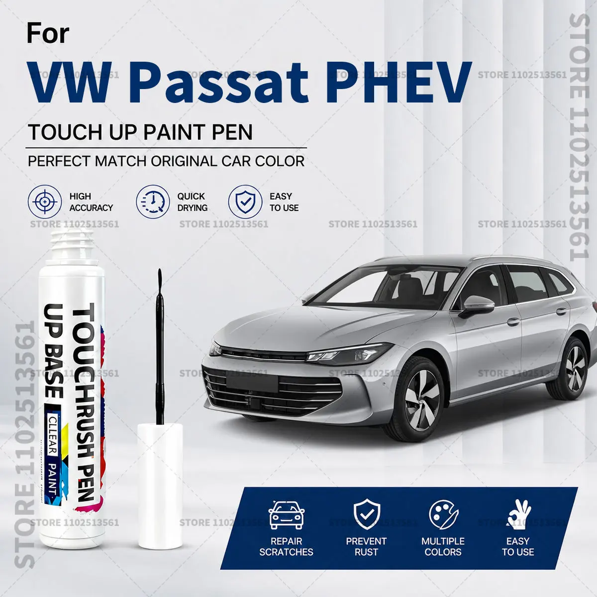 For Passat PHEV White Red Car Paint Touch Up Pen Scratch Repair Remover Auto Body Repair Marker Waterproof Car Paint Repair Tool