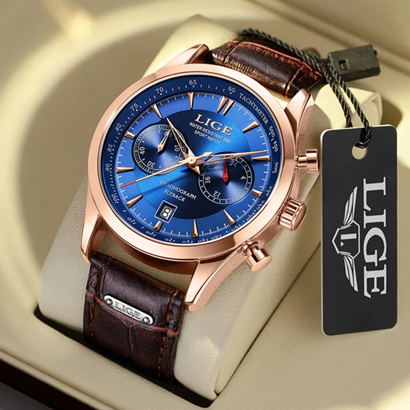 LIGE Women Watches Top Brand Luxury Gold Ladies Watch Fashion Classic Waterproof Sport Quart Watches For Women Montre Femme+BOX