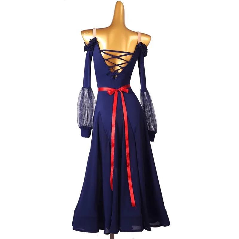 Costume de concours de danse Standard National, pour salle de bal, nouvelle jupe de danse moderne, robe d'examen d'art, beau dos