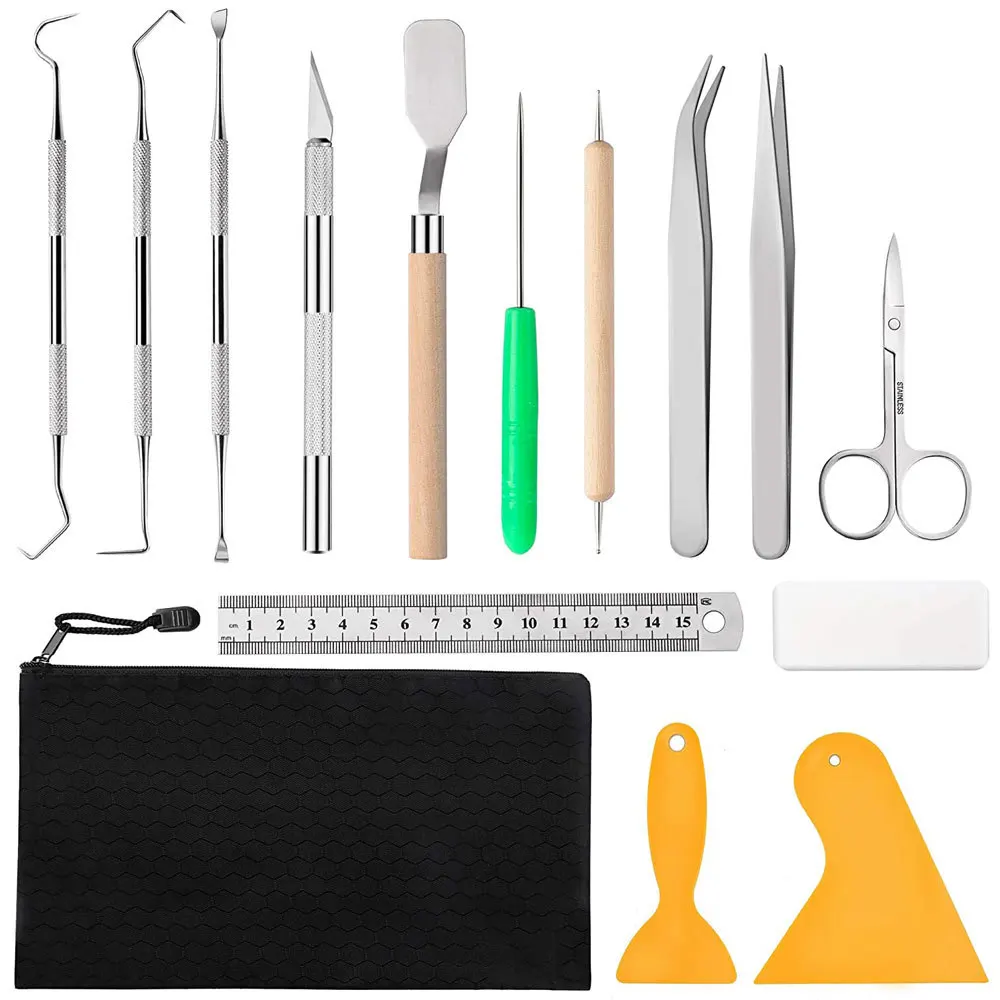 Juego de herramientas de deshierbe para manualidades de vinilo, kits de herramientas de deshierbe para Cricut, herramientas de álbum de recortes, herramientas de arte DIY, vinilo preciso, 15 Uds.