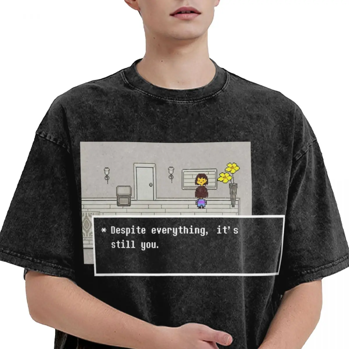 Washed Frisk Despite Everything It's Still You Manga T Shirt Undertale T-Shirts Short Sleeve Tees Tops Unisex Cotton Clothing