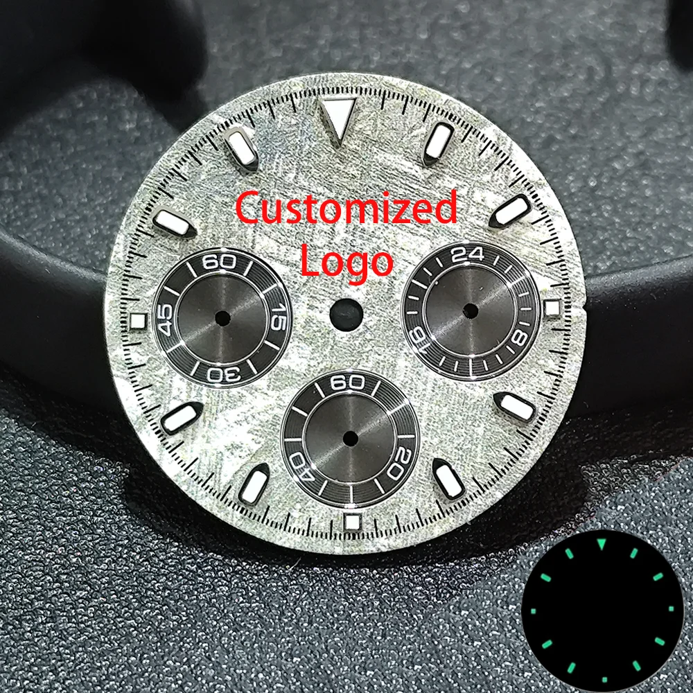 

Customized Logo VK63 Dial 29mm Watch Dials For VK63 Movement Men's Watch Accessories Green Luminous Dial For VK63 Movement Dial