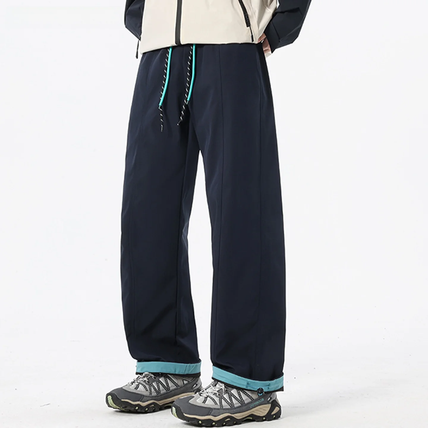 

Viiow Men's Workwear Pants Autumn Breathable Casual Paratrooper Qui Dry Sports Ice Silk Mountain Sle Straight Leg Casua...