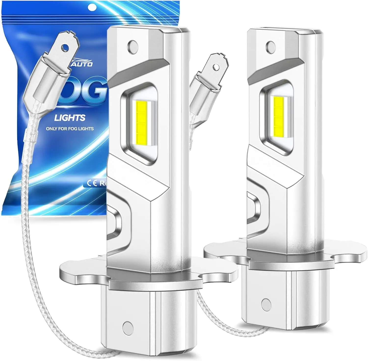 

Светодиодные противотуманные фары H3, 600% ярче, 12 000 лм, 6500K, белый свет, Plug & Play для легковых автомобилей, грузовиков, внедорожников, упаковка из 2 шт.