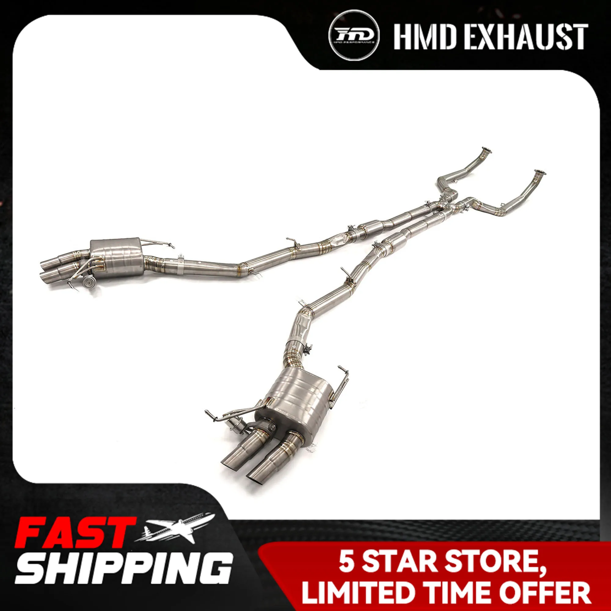 

HMD Exhaust System Titanium Alloy High Flow Performance Catback For BMW 750i F02 4.4T Vacuum Valve ﻿