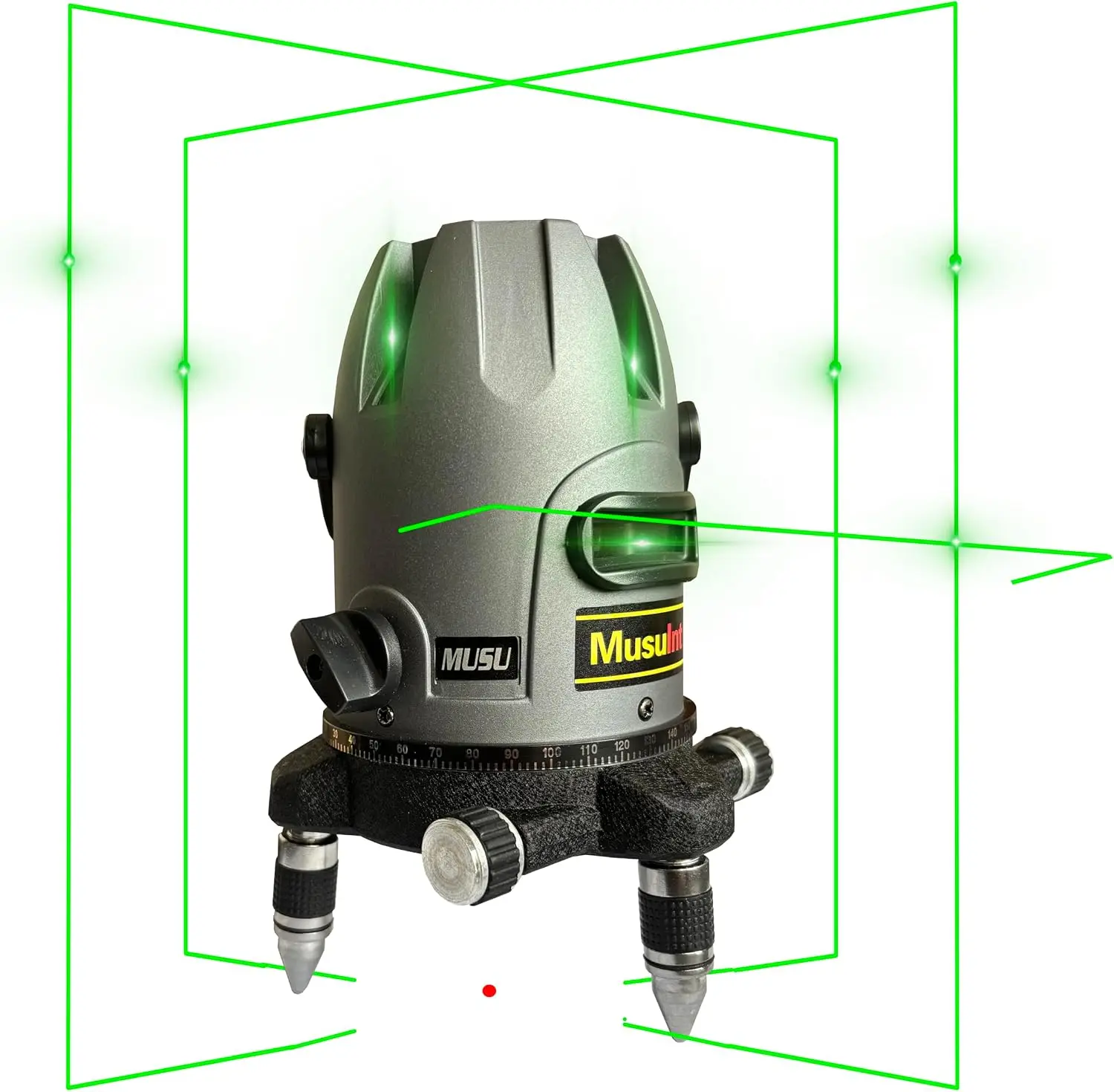 (Outdoor Laser Level) Picture Hanging Tool Green Light Lasers 5-Lines Laser Outside Leveler 360 Self Leveling Super Bright With