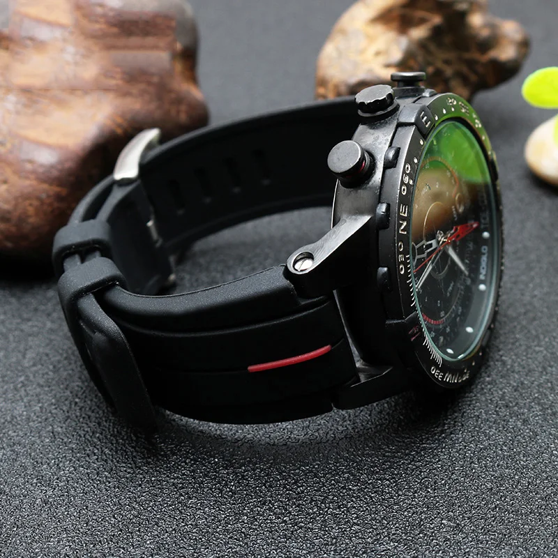 For TIMEX watch T2N720 TW2T76300 T2N721 T2N738 Series Black Waterproof Silicone Sports Strap 24*16mm High Quality Rubber band