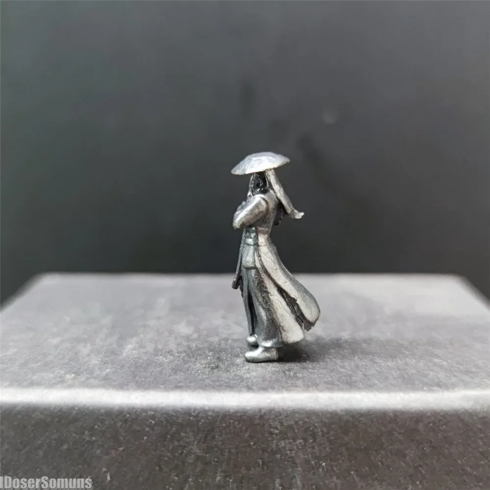 1:64 Sand Table Layout Gift Desk Decoration Copper Chinese Kung Fu Swordsman Figure Miniature Plant Decoration Micro Landscape