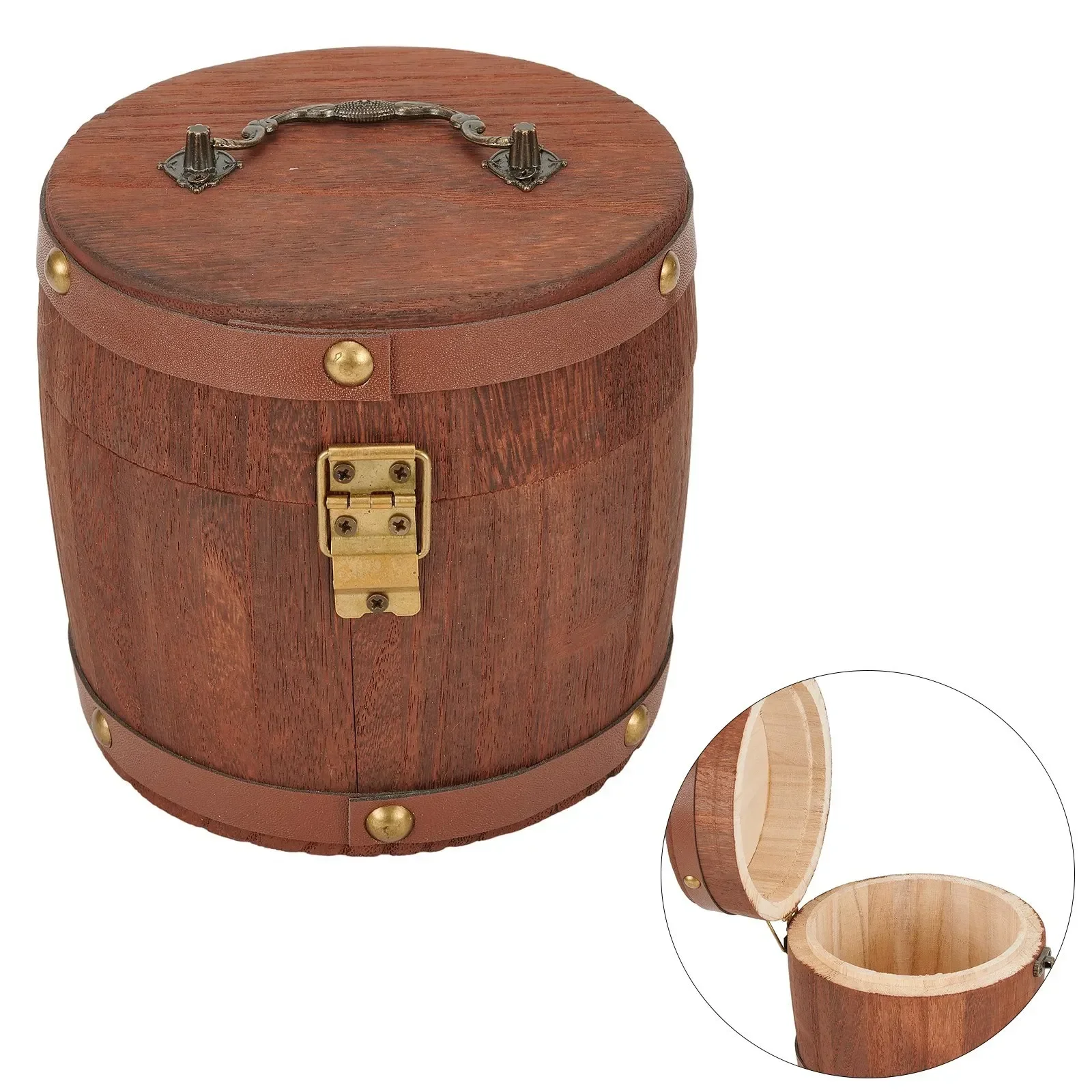 Wooden Tea Containers Candle Cans Tea Box Candy Snacks Small Round Cans Portable Canister Storage Bin Wood Cans Packaging