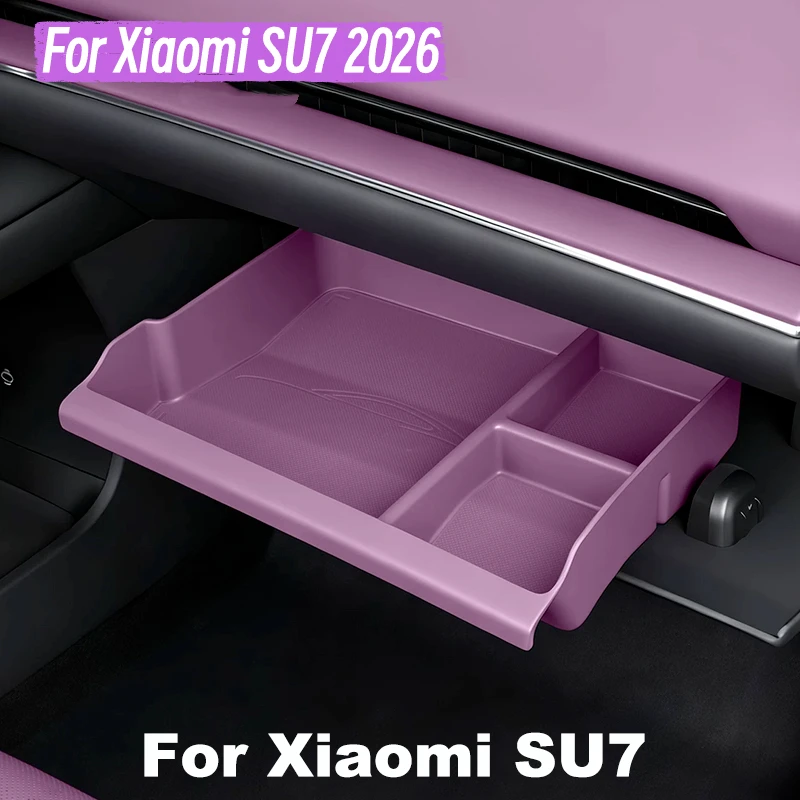 For Xiaomi SU7 2026 Car Styling Passenger Side Storage Box Drawer Glove Box Divider Organizer Accessories