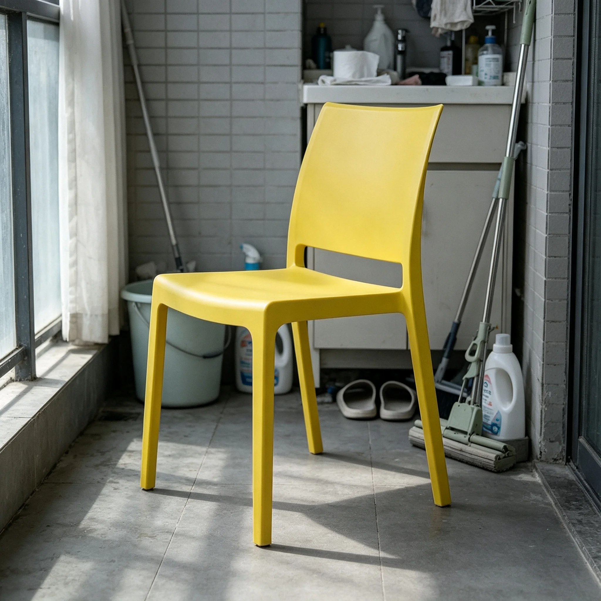 AOLIVIYA Nordic Plastic Dining Chair Bar Coffee Hotel Backrest Leisure Home Thickened Simple Stool