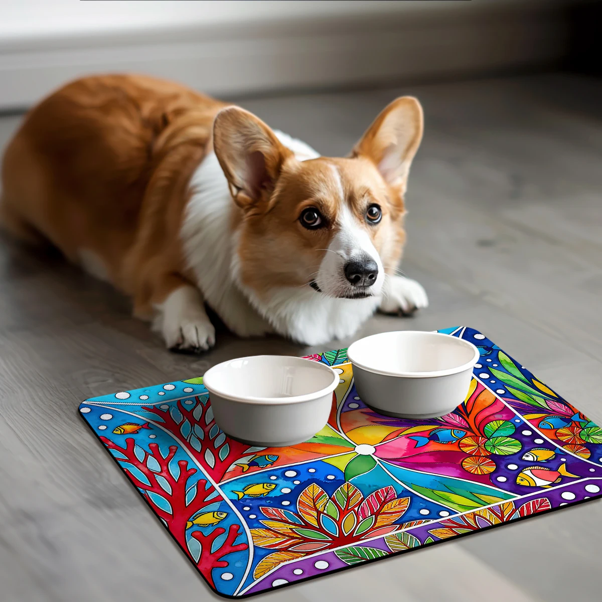 Vibrant Beach & Sailboat Pattern Polyester Absorbent Mat - Stylish Decorative Mat for Home, Entryway and Indoor Use