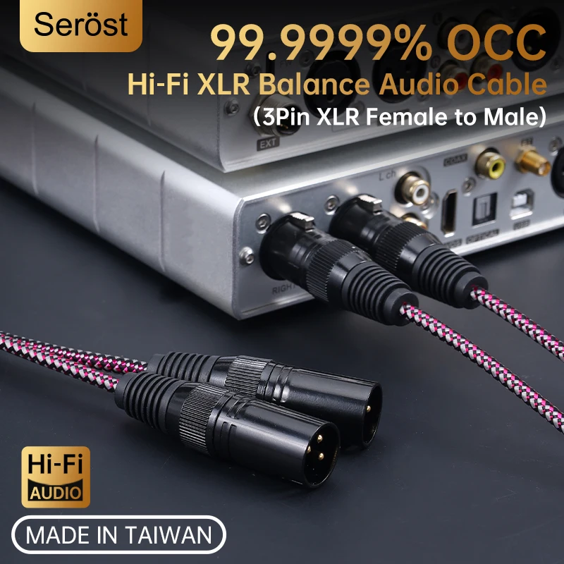 

Serost HiFi 99.9999% OCC Copper XLR Balance Audio Cable for CD DAC power amplifier active speaker cable