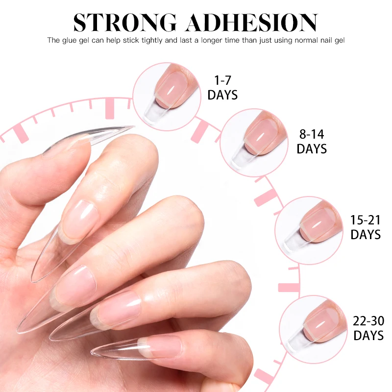 MSRUIOO 20ml ソリッドネイルチップジェル 透明 4 in 1 ネイルアートニス 長持ち UV アルコールフリー マニキュアデザイン HEMA/TPOフリー