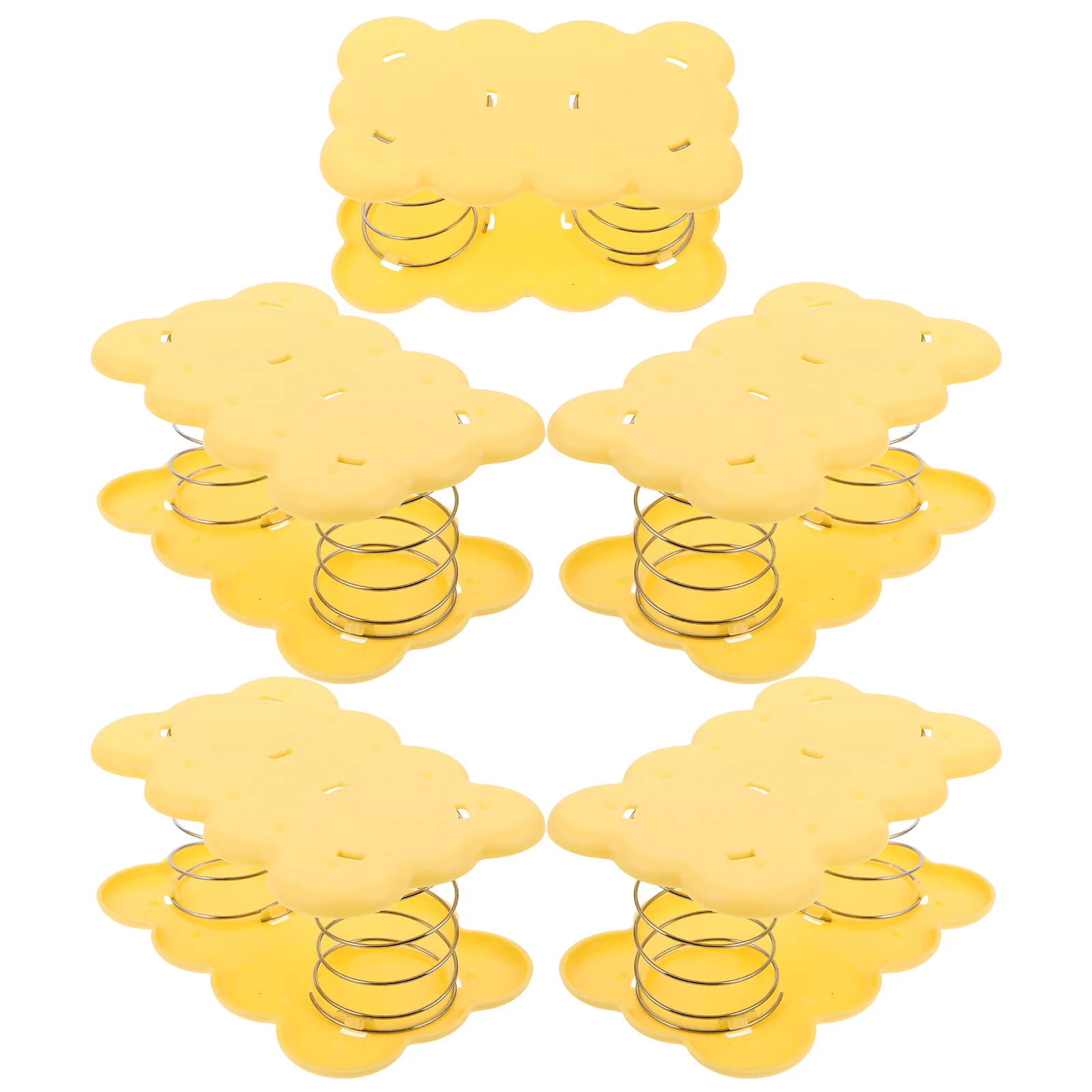 

5pcs Tissue Box Spring Base Accessory Yellow Biscuit Lifter For Smooth Paper Dispensing Automatic Adjustment Support