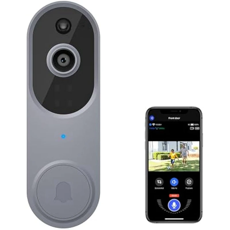 Cámara de videoportero inalámbrica inteligente 1080P, seguridad del hogar con detección humana inteligente, alerta en tiempo Real, Wi-Fi de 2,4 Ghz