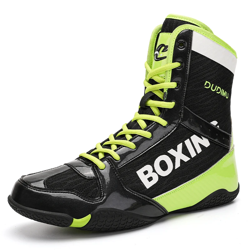 Zapatos de boxeo de competición competitiva deportiva, zapatillas de entrenamiento Sanda de lucha, zapatos de lucha de interior Unisex ligeros