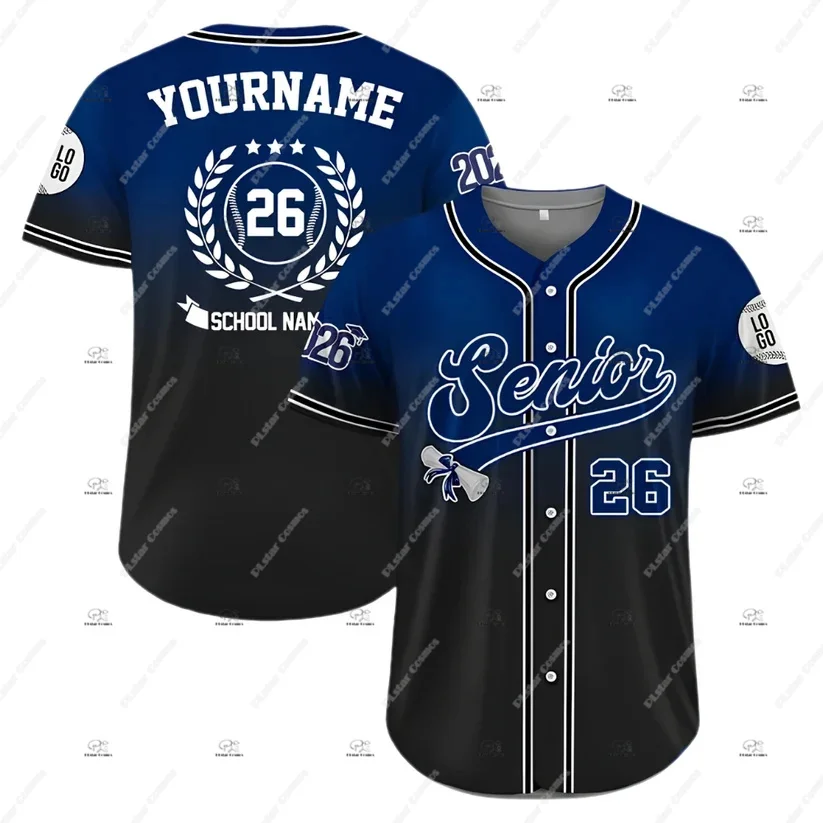 Custom Name Graduation Season Family Outfits Gradient Graffiti Vintage 3DPrint Breathable Baseball Jersey Shirts Short Sleeves 3