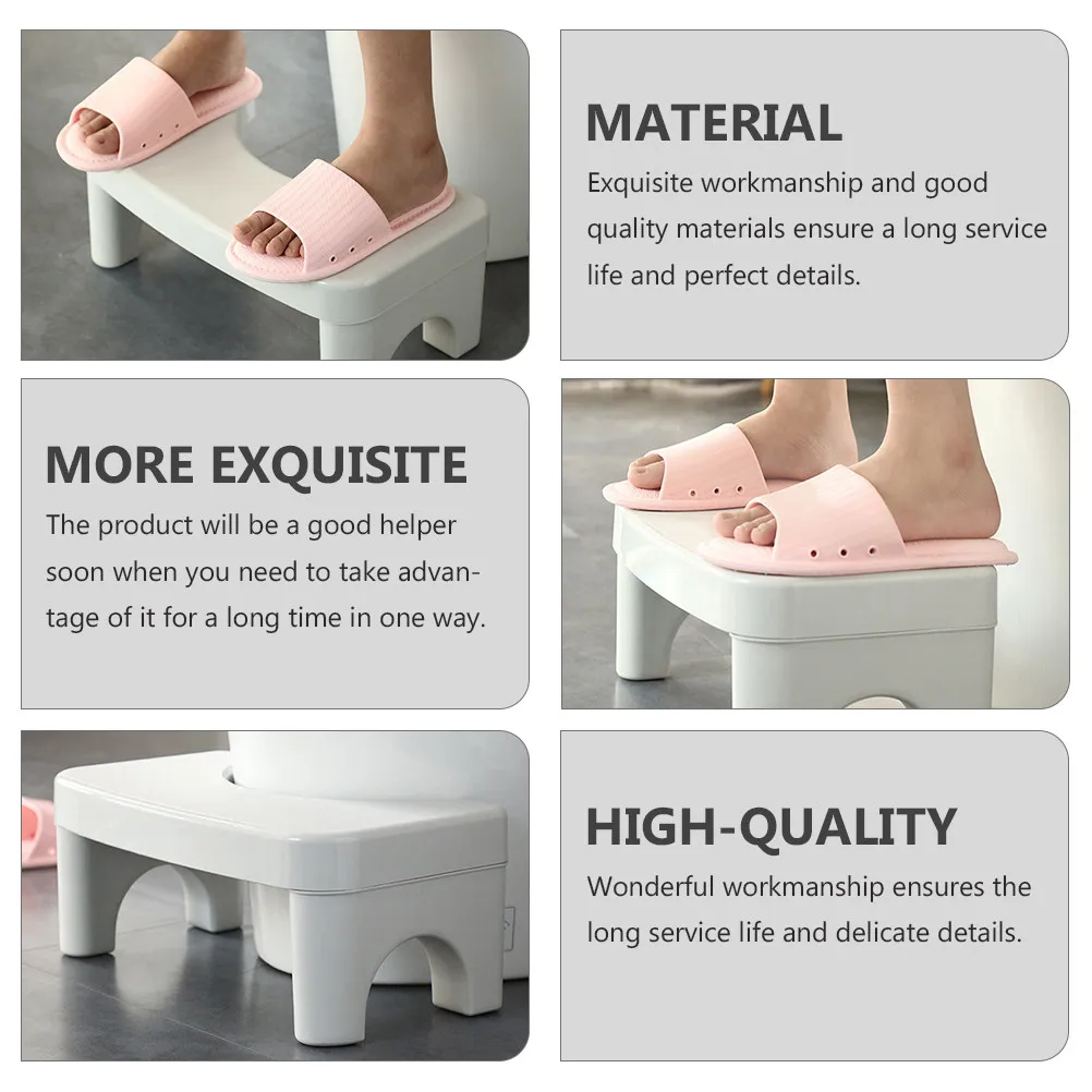 1Pcs Premium PP Material Folding Footstool for Bathroom Toilet Use Stable Toilet Stool for Elderly Potty Training Support