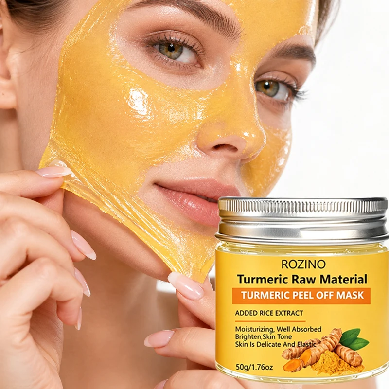 Rozino Turmeric Portable Smear-On Instant Moisturizing and Lifting Peel-Off Mask, with Turmeric Plant Extracts and a Hydrating Formula, the Dense and Smooth Paste Adheres Closely to the Skin, Providing Instant Hydration and Soothing for Dull and Rough Skin, Instantly Softens and Lifts the Surface Skin Texture, Forming a Thin Film That Gently Removes Impurities, Gently Brightens and Enhances Skin's Radiance, and Long-Lasting Moisture Retention, a Great Facial Moisturizer for Autumn and Winter