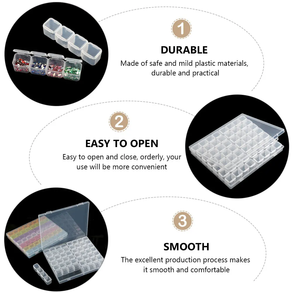 

56 Grids Jewelry Storage Box Fake Nail Organizer Manicure Tool Holder False Container Display Tray Art Tools Diamond Drawing