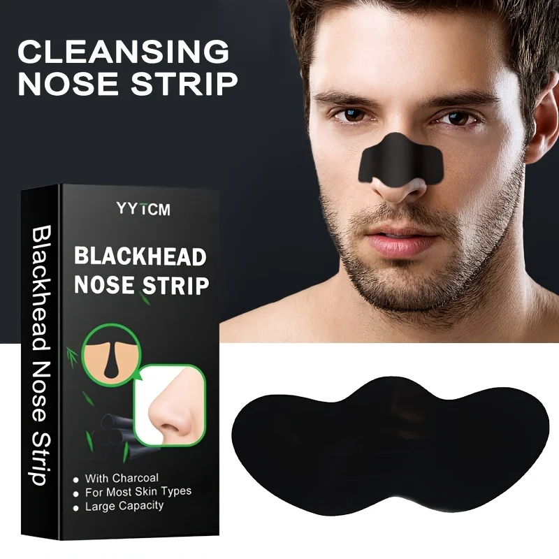 Bamboo Charcoal Blackhead Nose Strips, Strong Adsorption and Cleansing, Gentle on the Skin, Blackhead Nose Strips, Suitable for Both Men and Women, 30 Pieces/Box - 1 Box