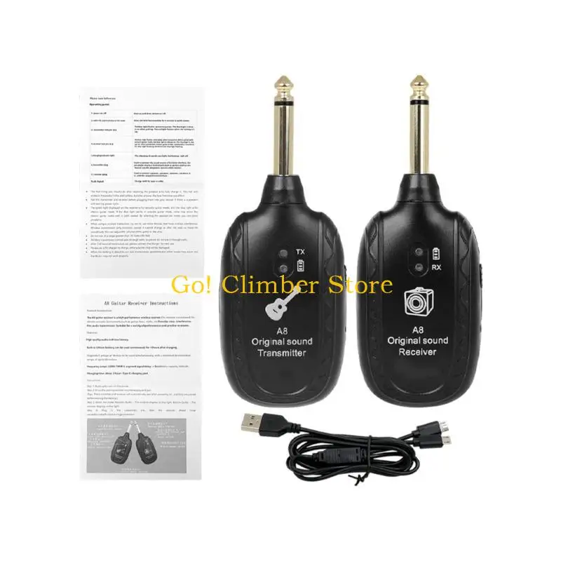 Q84C Guitar Sound Transmitter Receiver System Sound Long Range Quick Connect Rechargeable Battery for Electric Instruments
