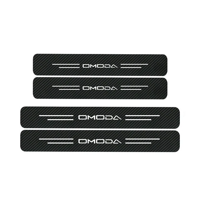 4 PCS Carbon fiber car door sill stickers Auto Threshold stain-proof strip for Chery Omoda 5 GT C5 GT S5 E5 O5 GT A9 Omoda 7