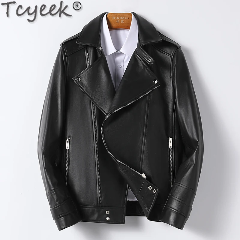 

Tcyeek Genuine Leather Jacket Men Casual Real Sheepskin Coat Man Clothes Fashion Motocycle Jackets Streetwear Jaqueta Masculina