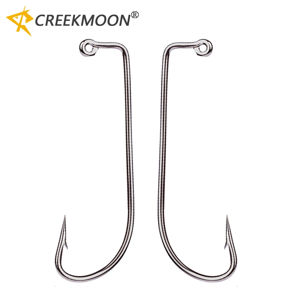 

200pcs/lot Jig Crank Fishing Hooks High Carbon Steel Fishing Hook Barbed 90 Degree for Crankhook Worm Lure White Nickle Fishhook