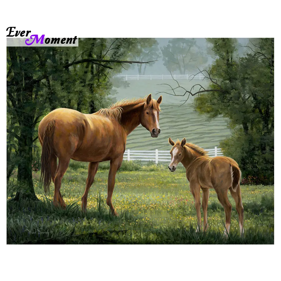 

Ever Moment Animals mosaic diy diamond painting horses 5D cross stitch decorative diamond embroidery square rhinestone ASF455