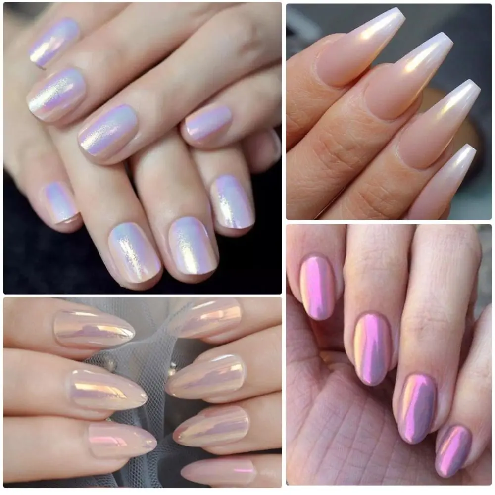 きらめくグリッターオーロラネイルパウダーミラー仕上げスパークリングネイルパールパウダー見事なネイルデコレーションネイル顔料パウダー