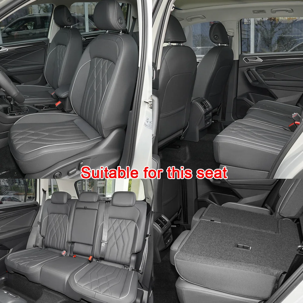 Car Seat Covers Full set For Volkswagen Tiguan L 2019 2020 2021 2022 2023 2024 Waterproof leather cushion Car Seat Covers