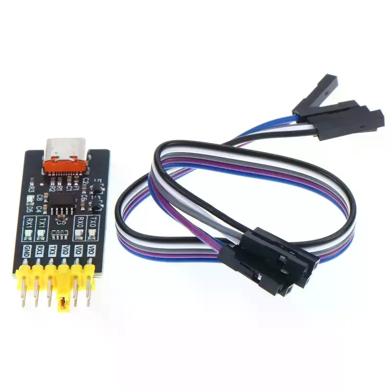 Dual Channel USB To TTL Serial Module Type C Interface 3Mbps Multi Level 1.8V 3.3V 5V With TX RX Indicator Light CH342K