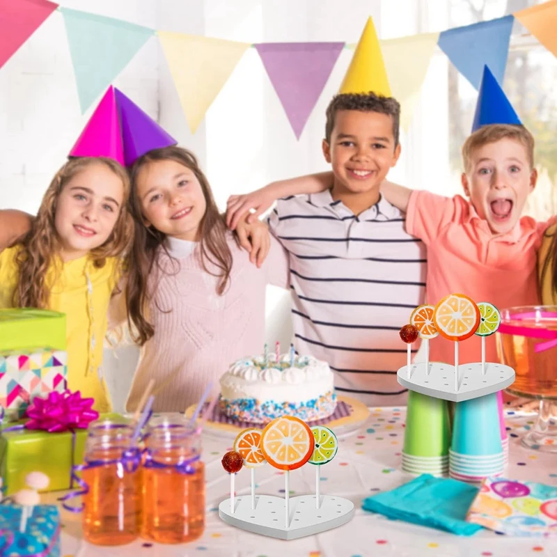アクリルロリポップディスプレイスタンド,キャンディーデザートスティックホルダー,約12x12x0.8cm,結婚披露宴用,4個