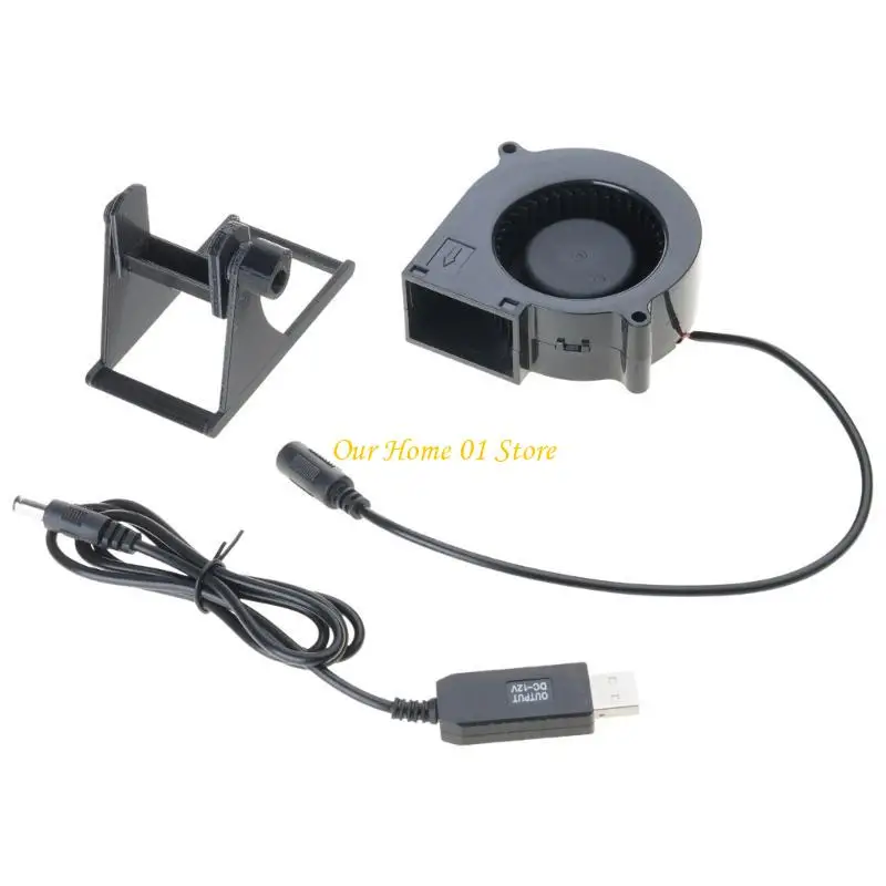 12V 부스트 라인 조절 가능한 스탠드 3800rpm 4.5W 20cfm 시작 효율적인 냉각 및 화재를위한 M4YC USB 전원 데스크 팬
