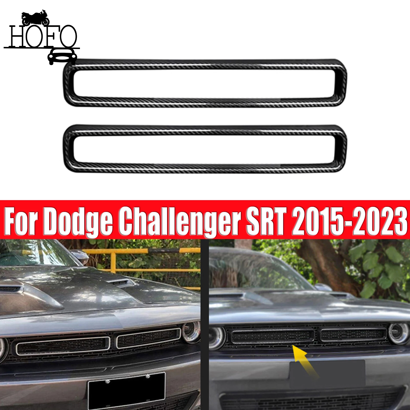 For Dodge Challenger SRT 2015-2023 2 PCS/1 Set Front Grill Mesh Grille Insert Trims