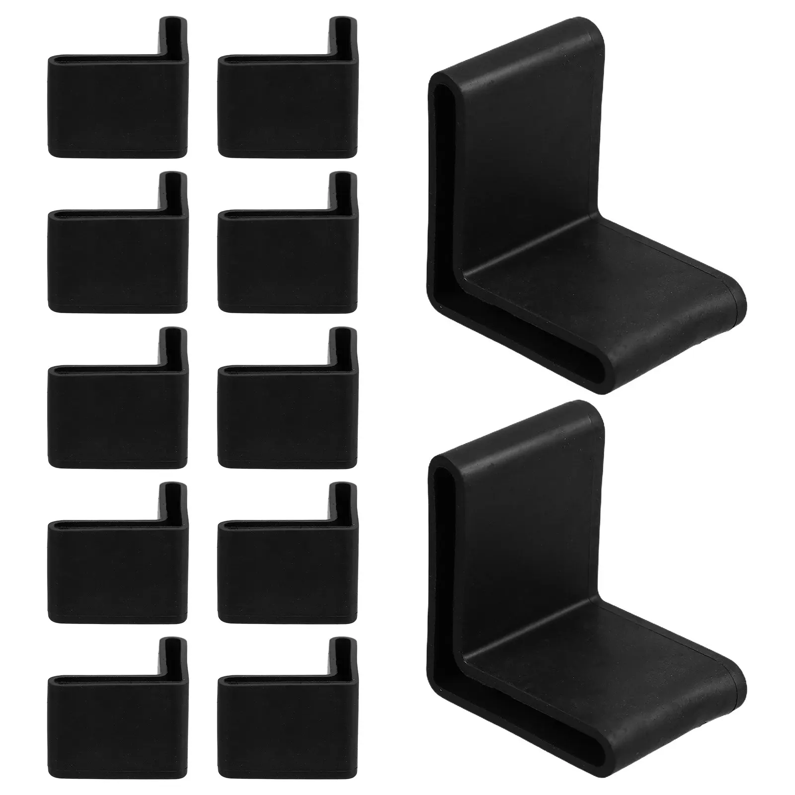 20Pcs PVC Angle Iron Caps L Shaped Black Furniture Protection Bed Frame Shelf Rack End Covers Floor Protectors
