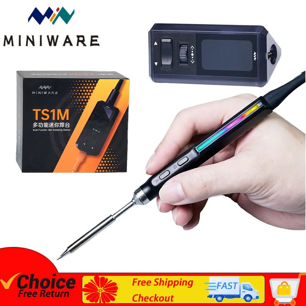 

Паяльная станция MINIWARE TS1M с LED-дисплеем True-Color, ручка T245 и портативный цифровой паяльник C210 для ремонта