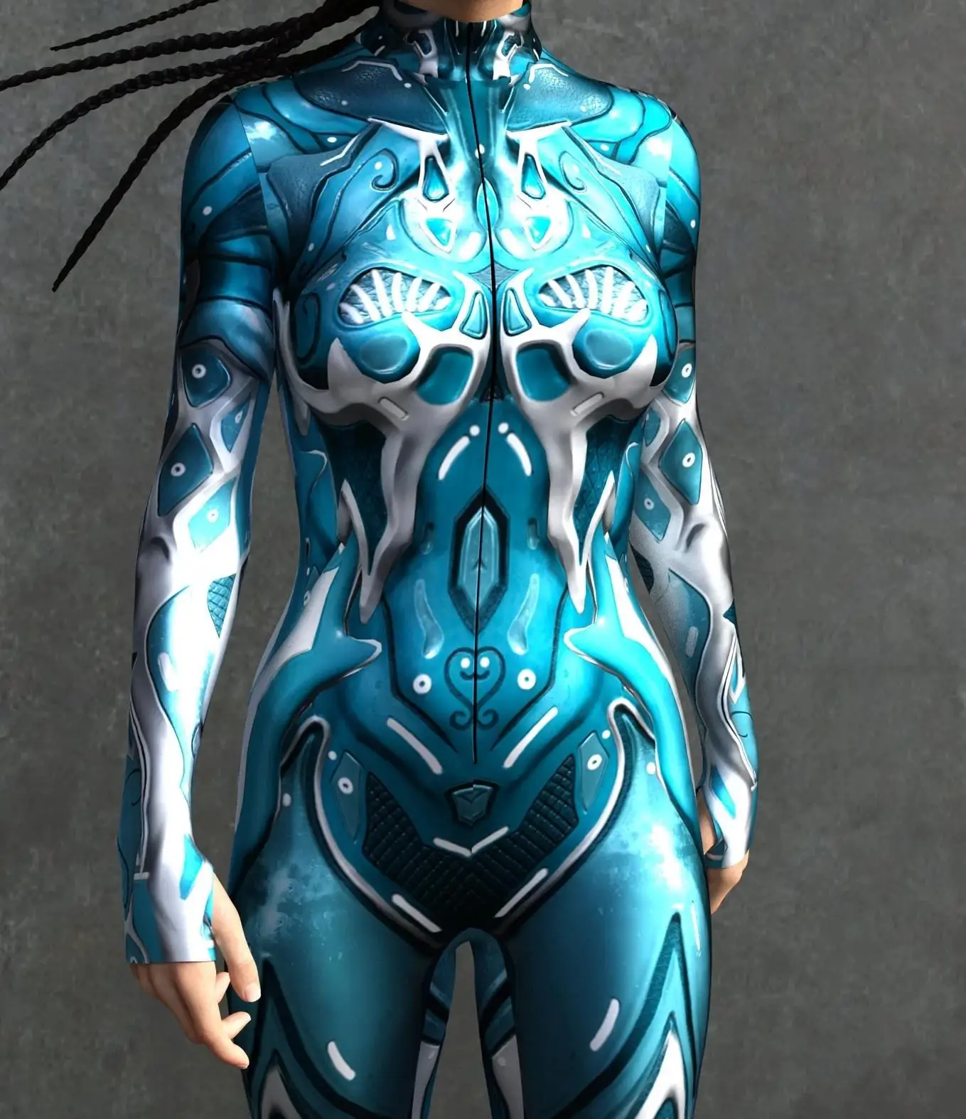 Mechanischer Rüstungsanzug für Frauen, Cyber-Fighter-Cosplay-Bodysuit, Steampunk-Kostüm, Zentai-Anzug für Halloween-Partys – Detail 33