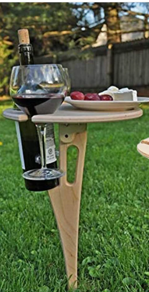 Drewniany stojak na wino drewniany zewnętrzny przenośny stół do wina składany stojak na wino drewnianym stoliku do wina plażowego na podłodze