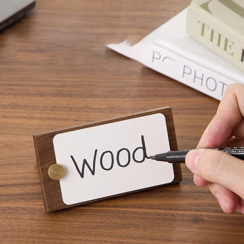 Mini Counter Top Solid Wood Sign Holder Display Stand Price Card Tag Case Merchandise Cake Label Tag Holder Ticket Holder